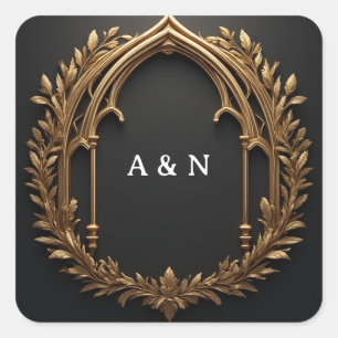 Gouden Lauwerierembleem ✨ Vierkante Sticker