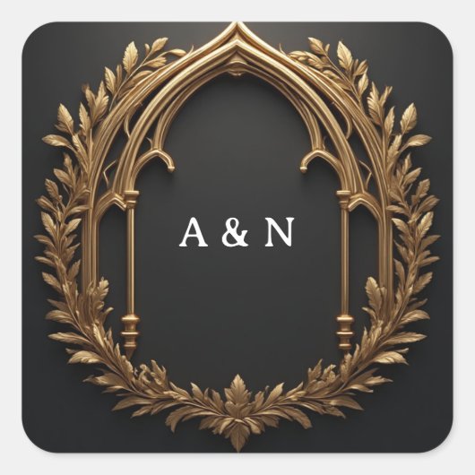 Gouden Lauwerierembleem ✨ Vierkante Sticker (Voorkant)