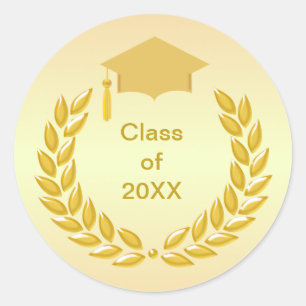 Gouden lauwerkrans Afstudeerklasse 20XX  Ronde Sticker