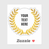 Gouden lauwerkrans award woorden toevoegen sticker (Vel)