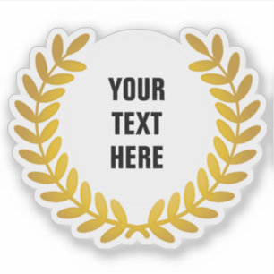 Gouden lauwerkrans award woorden toevoegen sticker