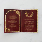 Gouden lauwerkrans bladeren bordeauxrood bruiloft (Binnen)