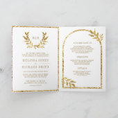 Gouden lauwerkrans bladeren witte bruiloft (Binnen)