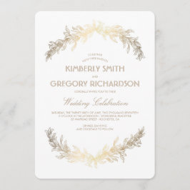  gouden lauwerkrans Elegante bruiloft Kaart