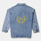 Gouden lauwerkrans en monogram denim jacket (Achterkant)
