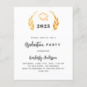 Gouden lauwerkrans Graduation Party uitnodiging (Voorkant)