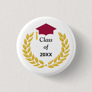 Gouden lauwerkrans klas van 20XX Ronde Button 3,2 Cm