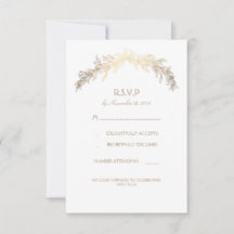 Gouden lauwerkrans trouw RSVP-kaarten
