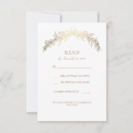 Gouden lauwerkrans trouw RSVP-kaarten RSVP Kaartje