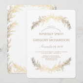 gouden lauwerkrans verlovingsfeest kaart (Voorkant / Achterkant)