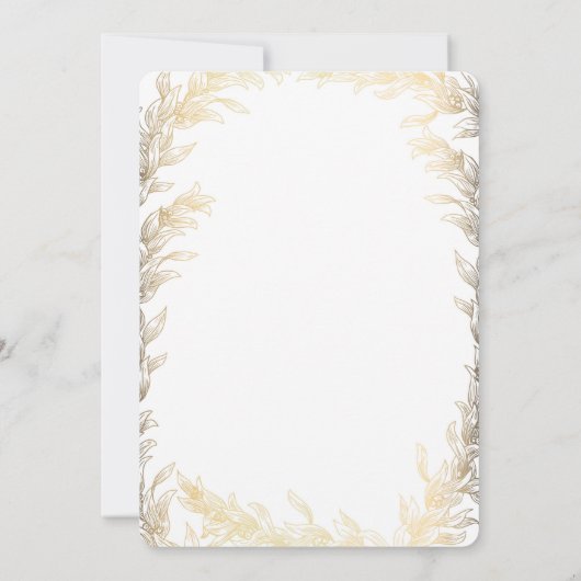  gouden lauwerkrans verlovingsfeest kaart (Achterkant)