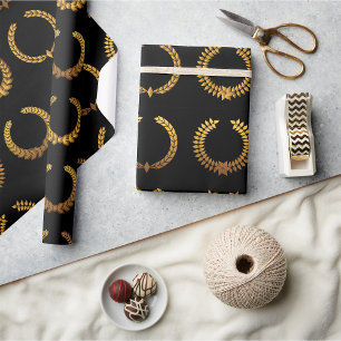 Gouden lauwerkransen inpakpapier