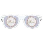 Gouden Lavendel Bloemen Floral Moderne Bruiloft Retro Zonnebril (Voorkant)