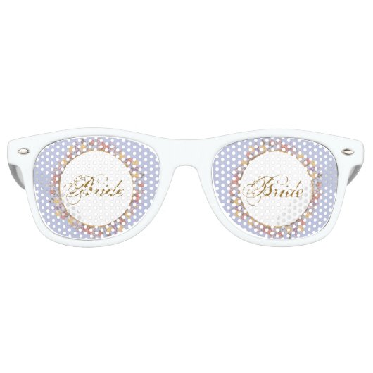 Gouden Lavendel Bloemen Floral Moderne Bruiloft Retro Zonnebril (Voorkant)