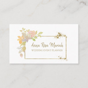 *~* Gouden Lavendel Glitter Roze Bloem Elegant Visitekaartje