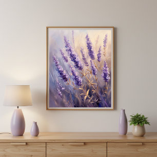 Gouden lavendel muurkunstprint   Verticale poster