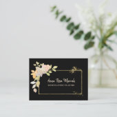 *~* Gouden Lavendel Roze Glitter Bloemen Elegant Visitekaartje (Staand voorkant)