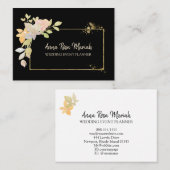 *~* Gouden Lavendel Roze Glitter Bloemen Elegant Visitekaartje (Voorkant / Achterkant)