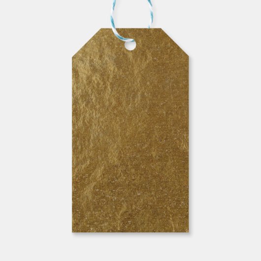 Gouden Leaf Folie Kijk Modern Elegant Bruiloft Fav Cadeaulabel (Achterkant)