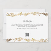 Gouden Leaf Geweven Lijst Foto QR CODE Bruiloft Save The Date (Achterkant)