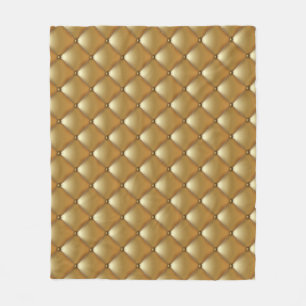 Gouden lederen bekleding, bank. fleece deken