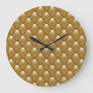 Gouden lederen bekleding, bank. grote klok