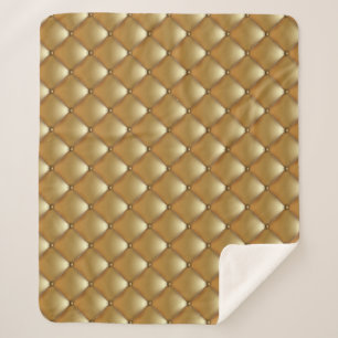 Gouden lederen bekleding, bank. sherpa deken