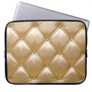 Gouden lederen bekleding close-up laptop sleeve