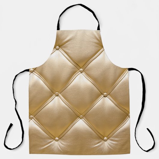 Gouden lederen bekleding close-up schort (Voorkant)