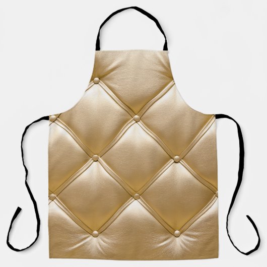 Gouden lederen bekleding close-up schort (Voorkant)