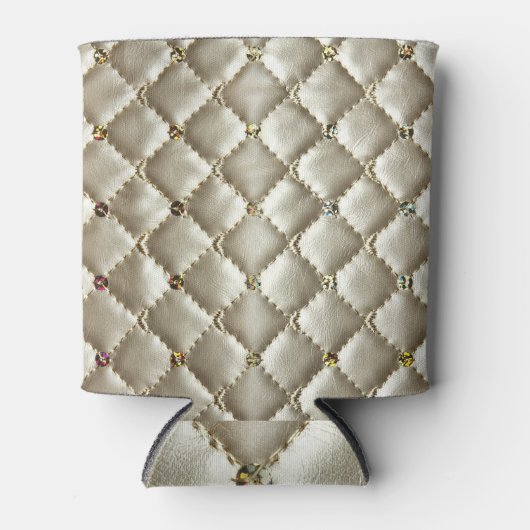 Gouden leer: luxe achtergrond textuur blikjeskoeler (Voorkant)