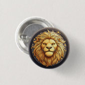 Gouden Leeuw Binnen Kosmische Cirkel Ronde Button 3,2 Cm (Voorkant /achterkant)