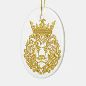Gouden Leeuw in de Kroon Keramisch Ornament (Links)