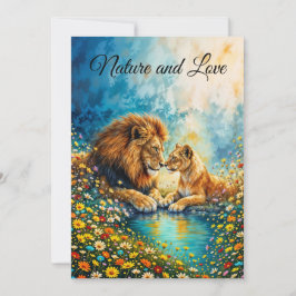 Gouden Leeuw Leeuwin kleurrijke wilde bloemen Kaart