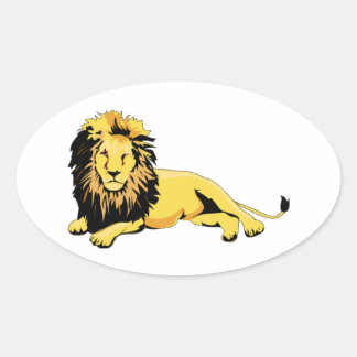 Gouden Leeuw Liggend Ovale Sticker