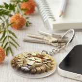 Gouden Leeuw medaille met kroon Sleutelhanger (Voorkant Rechts)