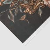 Gouden Leeuw Portret Witte Bloemen Luxe Boutique Tissuepapier (Detail)