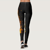 Gouden Leeuw Roaring Print Leggings (Achterkant)