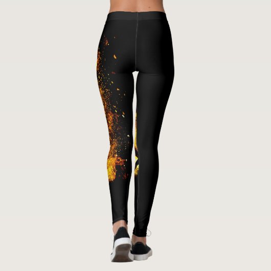 Gouden Leeuw Roaring Print Leggings (Achterkant)