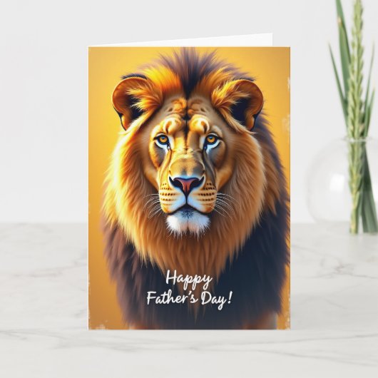 Gouden Leeuw Vaderdag Afbeeldingskaart Kaart (Voorkant)