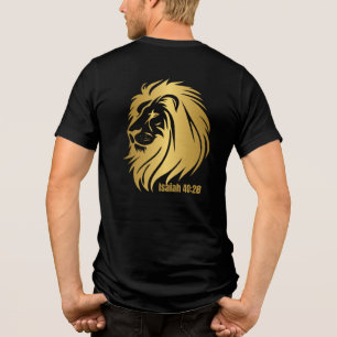 Gouden Leeuw van Juda Jesaja 40:28 Christelijk Tri-Blend Shirt