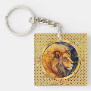 Gouden Leeuw Zodiac Horoscoop Een Motiverende Insp Sleutelhanger