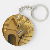Gouden Leeuwenbeeld Bij Tempel Sleutelhanger (Achterkant)