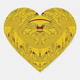 Gouden Leeuwenkop Kunstprint Hart Sticker