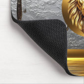 Gouden Leeuwenkop Met Metaal Drip Effect 🦁 Muismat (Hoek)