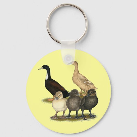 Gouden Leg Eend Familie Sleutelhanger (Voorkant)