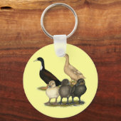 Gouden Leg Eend Familie Sleutelhanger (Voorkant)