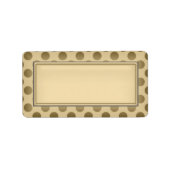 Gouden lege Adresetiketten:: Polka dots Etiket (Voorkant)
