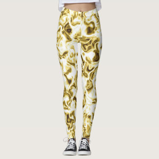 Gouden Leggings Goud Stijlvolle Patroon Leggings