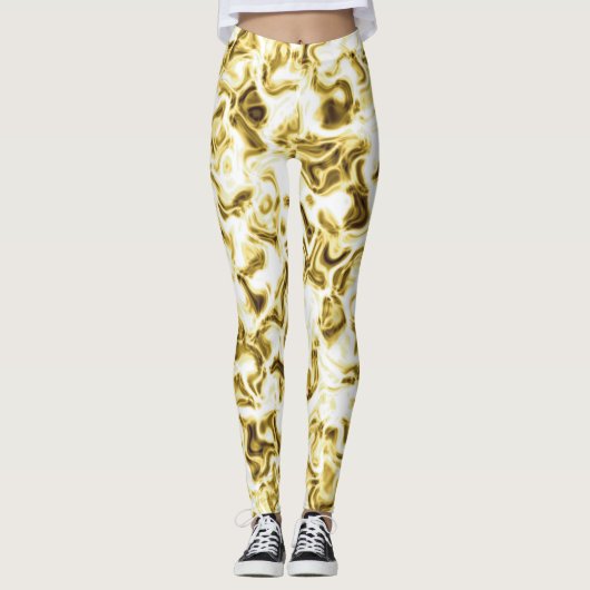 Gouden Leggings Goud Stijlvolle Patroon Leggings (Voorkant)